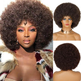 Lace Front Short Afro Wig - Anellace